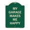 Signmission My Garage Makes Me Happy Heavy-Gauge Aluminum Architectural Sign A-DES-G-1824-23866 - alternate 1